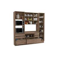 Kit De Cozinha Completa 5 Peças Maxxi (1 Armário 1 Balcão 2 Paneleiros 1 Complemento) C5p27 Nogal - 2