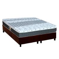 Cama Box King: Colchão Molas Bonnel System Class + Base Crc Suede Brown(193x203) - 1