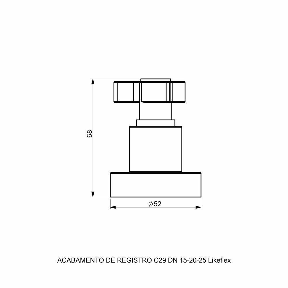 Acabamento Registro Base Docol 1-2\' E 3-4\' E 1 (pequeno) - Likeflex - 2