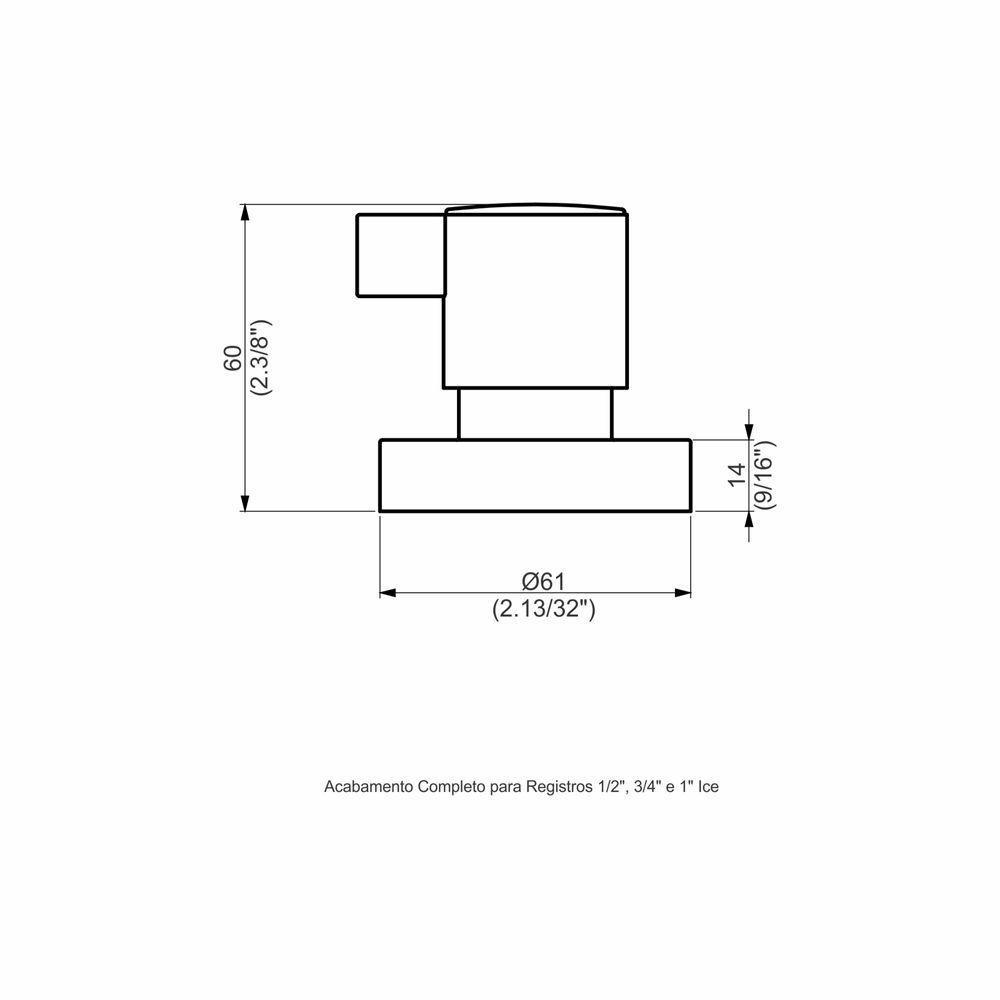 Acabamento Registro Base Docol 1-2 E 3-4 E 1 (pequeno) - Ice - 2