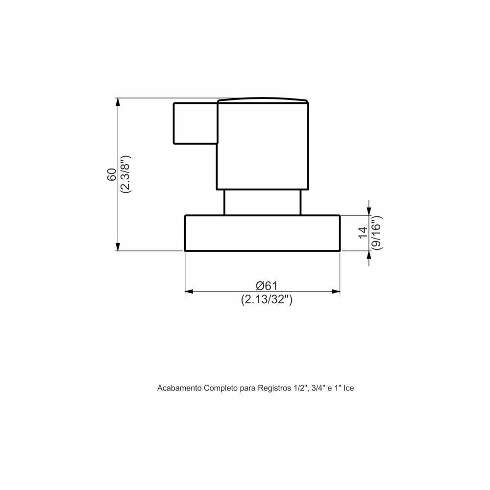 Acabamento Registro Base Deca 1-2 E 3-4 E 1 (pequeno) - Ice - 2