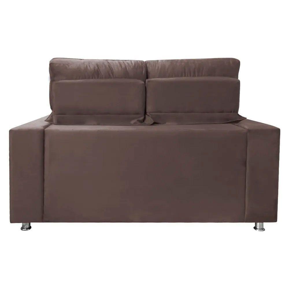 Sofá Retrátil E Reclinável 2 Lugares Londres 1.60cm C/molas - Suede Café - 7