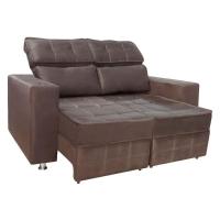 Sofá Retrátil E Reclinável 2 Lugares Londres 1.60cm C/molas - Suede Café