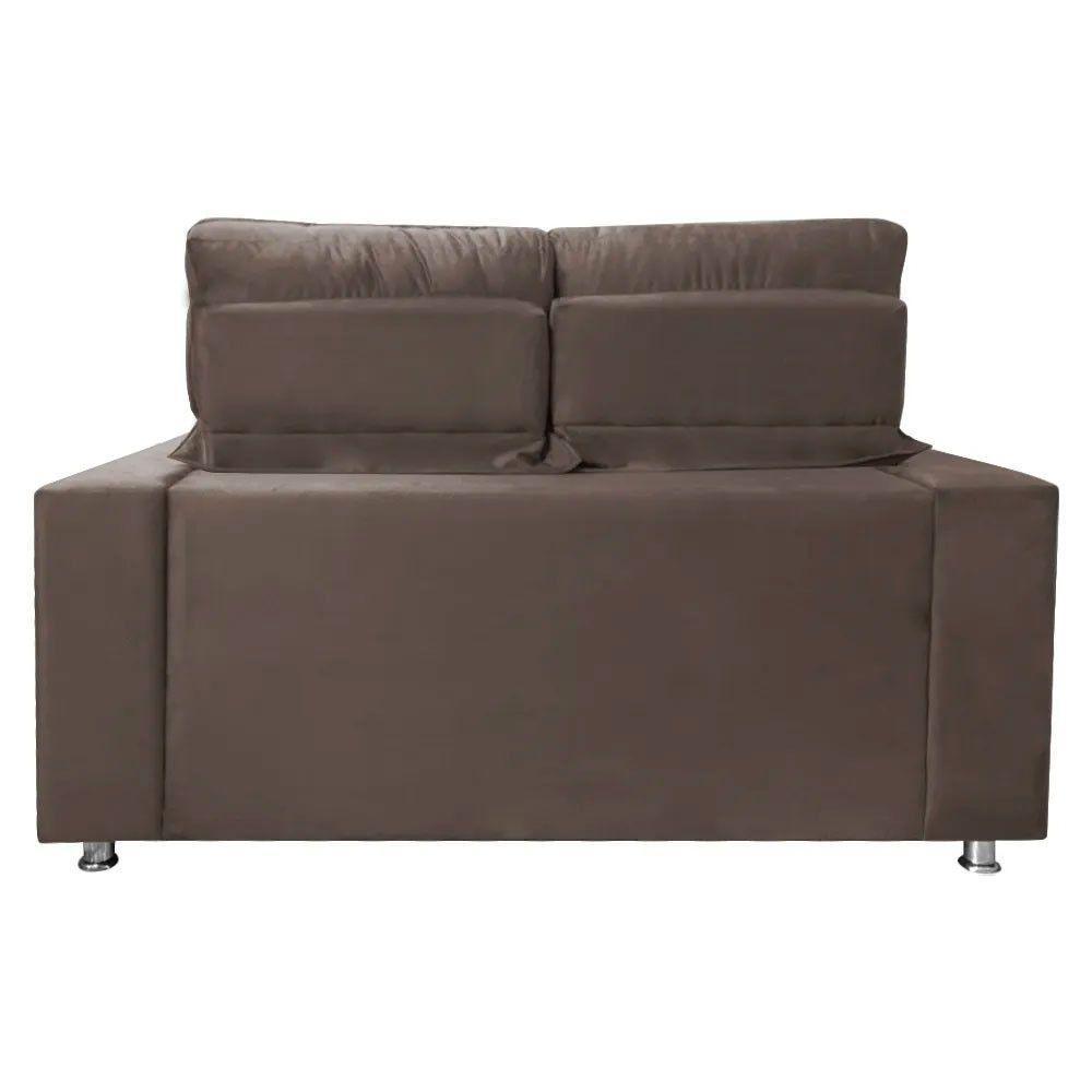 Sofá Retrátil E Reclinável 2 Lugares Londres 1.60cm C/molas - Suede Marrom - 8