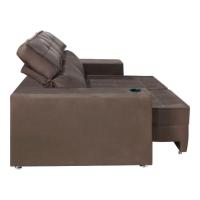 Sofá Retrátil E Reclinável 2 Lugares Londres 1.60cm C/molas - Suede Marrom - 9