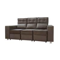 Sofá Retrátil E Reclinável 3 Lugares Londres 2.10cm C/molas - Suede Marrom - 1