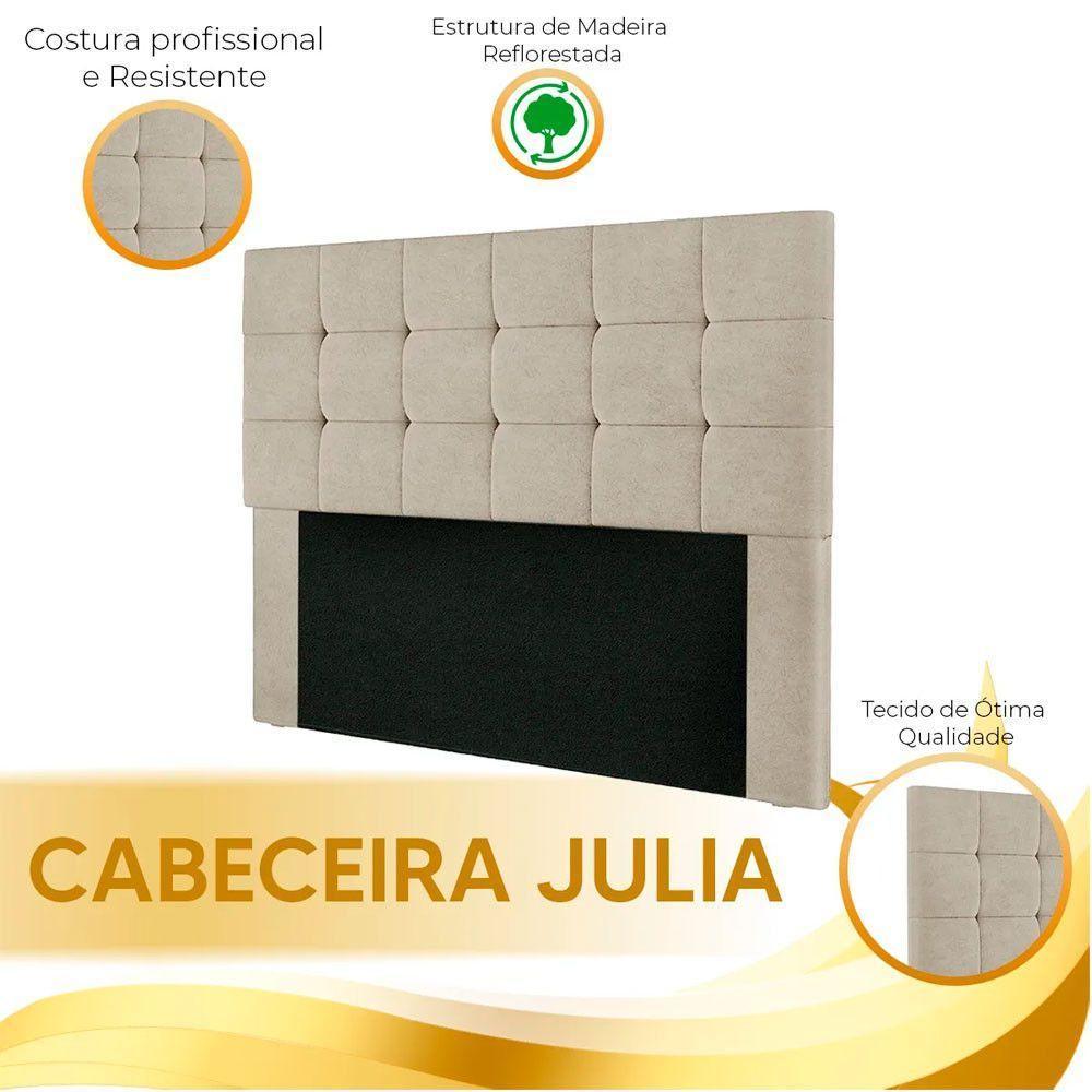 Cabeceira Cama Box Queen 1,60 Estofada Suede Begejulia Star Confort Bege - 2