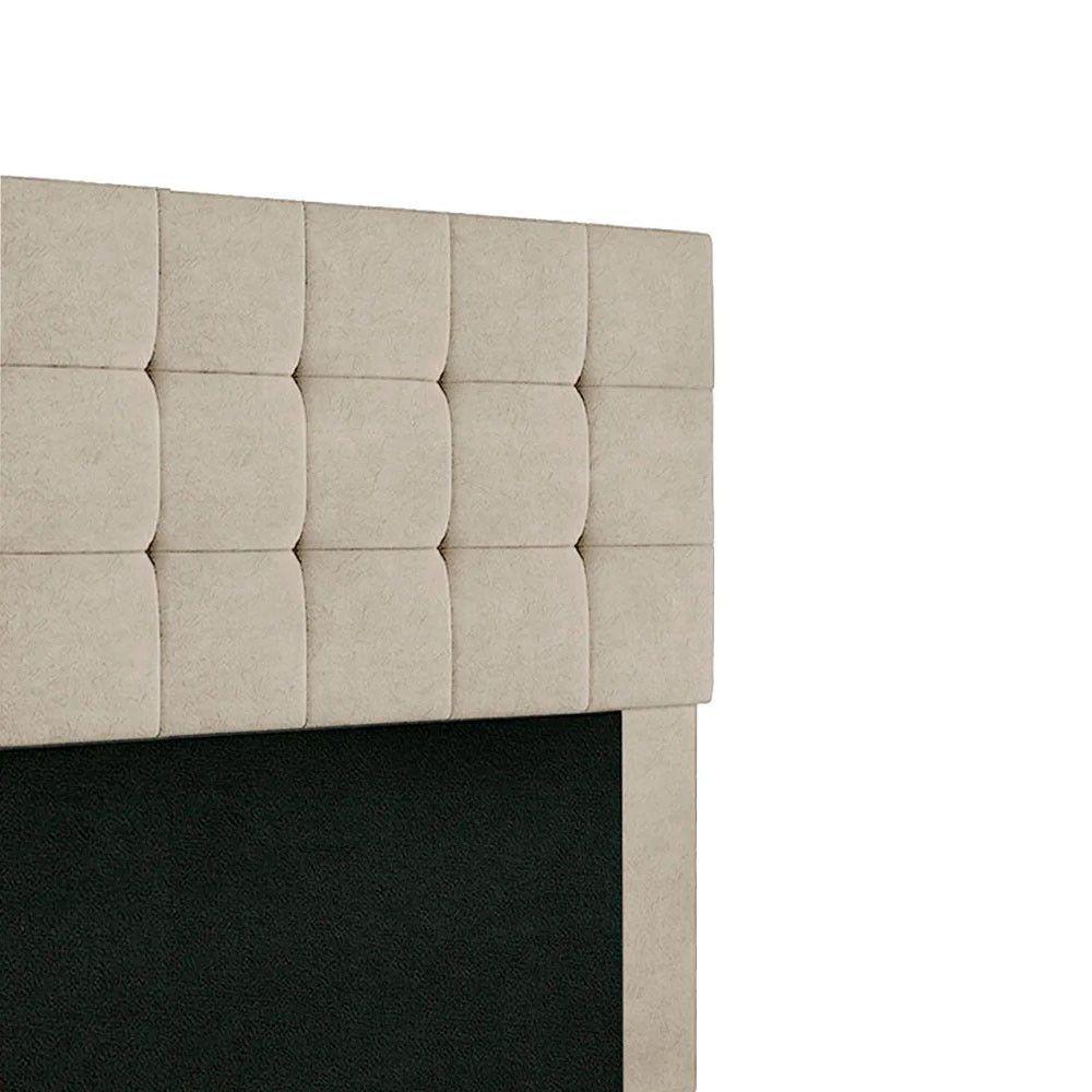 Cabeceira Cama Box Queen 1,60 Estofada Suede Begejulia Star Confort Bege - 5