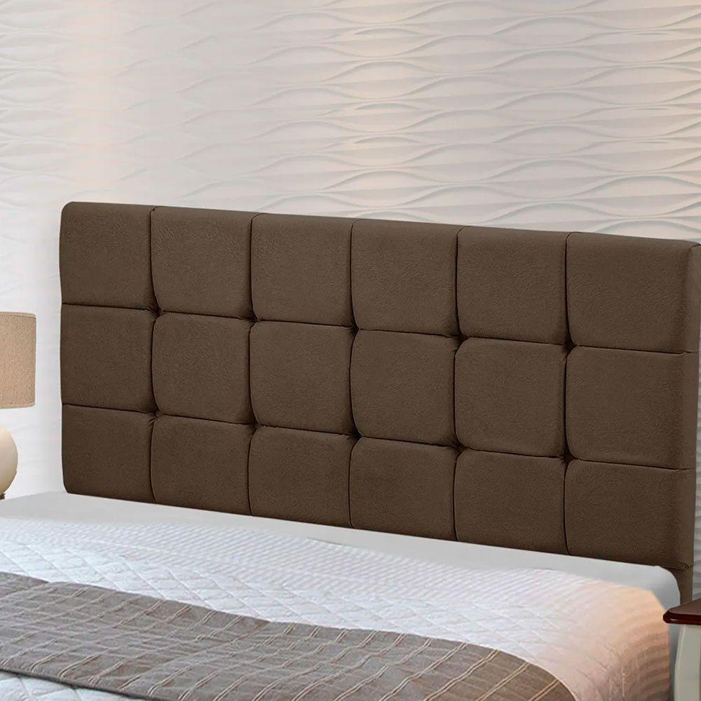 Cabeceira Cama Box Queen 1,60 Estofada Julia Sued Marrom Castor Star Confort Marrom Castor - 3
