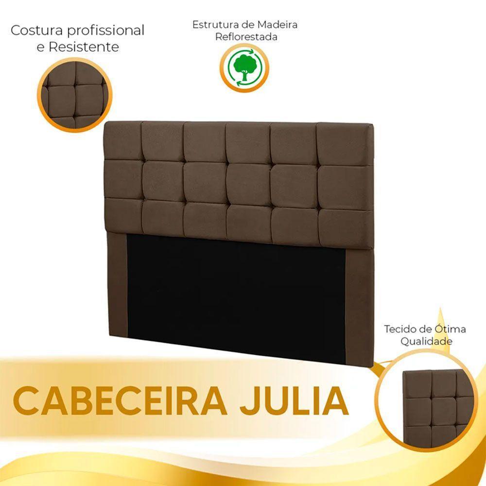 Cabeceira Cama Box Queen 1,60 Estofada Julia Sued Marrom Castor Star Confort Marrom Castor - 5
