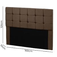 Cabeceira Cama Box Queen 1,60 Estofada Julia Sued Marrom Castor Star Confort Marrom Castor - 2