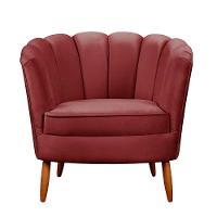 Kit 2 Poltronas Decorativa Ariel Petala Com Pés De Madeira Star Confort Vinho - 5