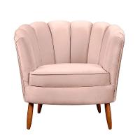 Kit 2 Poltronas Decorativa Ariel Petala Com Pés De Madeira Star Confort Rose - 3