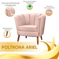 Kit 2 Poltronas Decorativa Ariel Petala Com Pés De Madeira Star Confort Rose