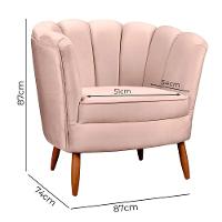 Kit 2 Poltronas Decorativa Ariel Petala Com Pés De Madeira Star Confort Rose - 5