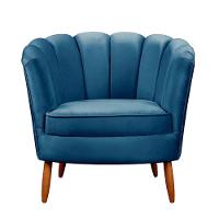 Kit 2 Poltronas Decorativa Ariel Petala Com Pés De Madeira Star Confort Azul - 2