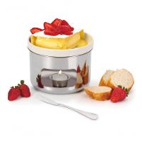 Aparelho De Fondue Queijo Brie 4 Peças Espatula Rechaud Base Inox Serviço Kit Conjunto - 1
