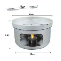 Aparelho De Fondue Queijo Brie 4 Peças Espatula Rechaud Base Inox Serviço Kit Conjunto - 5