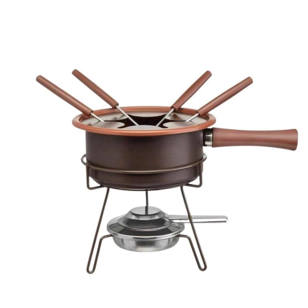 Aparelho De Fondue Antiaderente Aspen Chocolate Queijo 1 Litro Conjunto Kit Serviço - 2