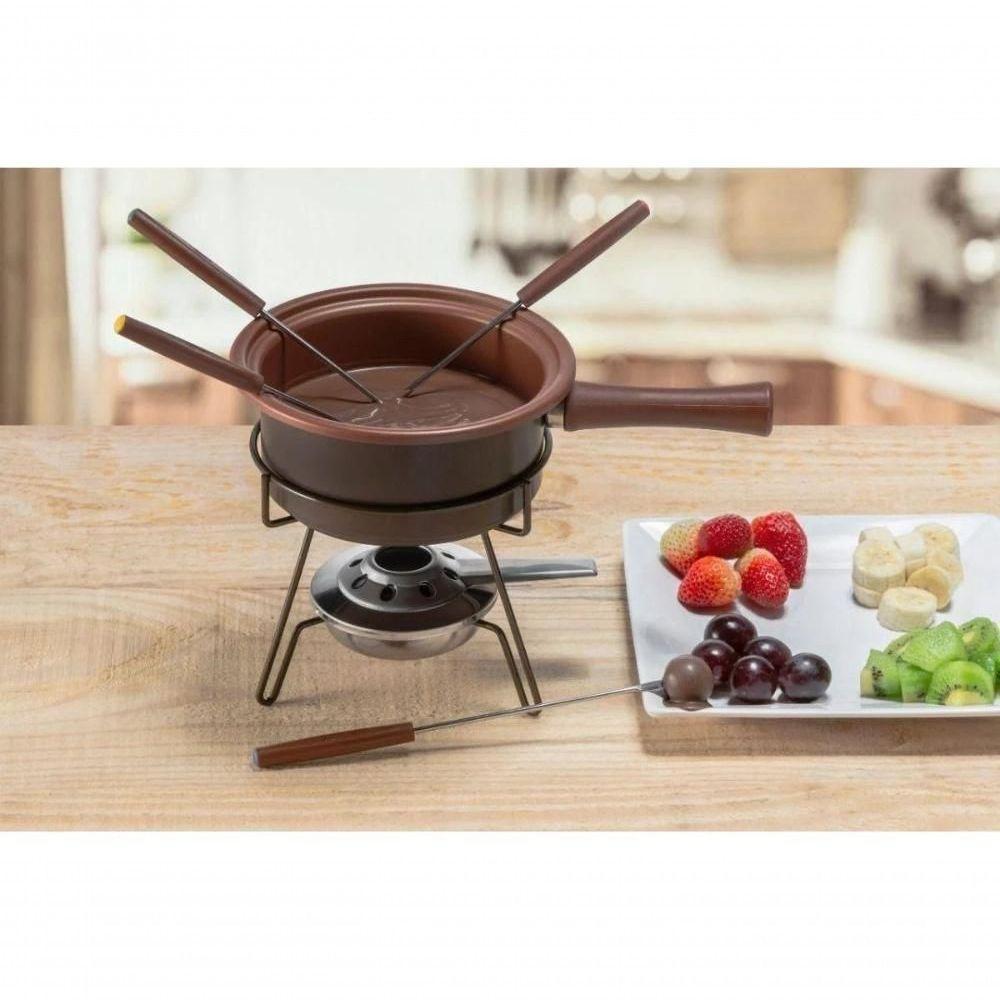 Aparelho De Fondue Antiaderente Aspen Chocolate Queijo 1 Litro Conjunto Kit Serviço - 7
