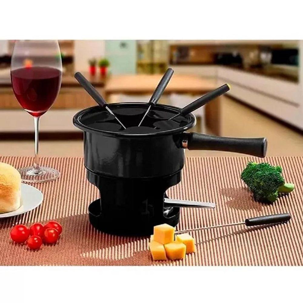 Aparelho De Serviço Fondue Viena 8 Peças Panela 1 Litro Conjunto Serviço Kit Carne Chocolate Queijo - 2