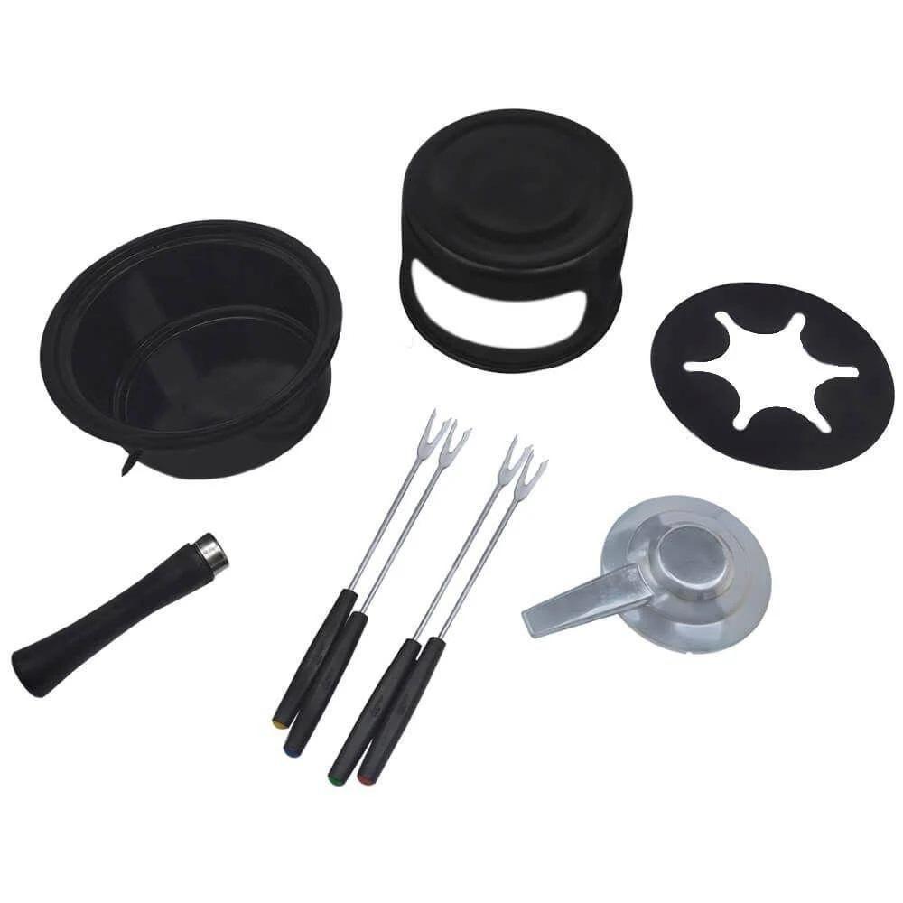 Aparelho De Serviço Fondue Viena 8 Peças Panela 1 Litro Conjunto Serviço Kit Carne Chocolate Queijo - 3