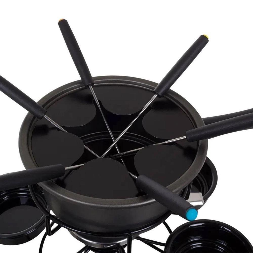 Aparelho De Fondue Antiaderente Base Giratória Carroussel 16 Peças Para Fondue De Chocolate Queijo - 8
