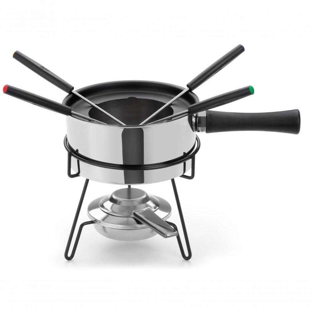 Aparelho De Fondue 9 Peças Panela De Aço Inox 1 Litro Para Carne Conjunto Serviço Kit óleo - 1