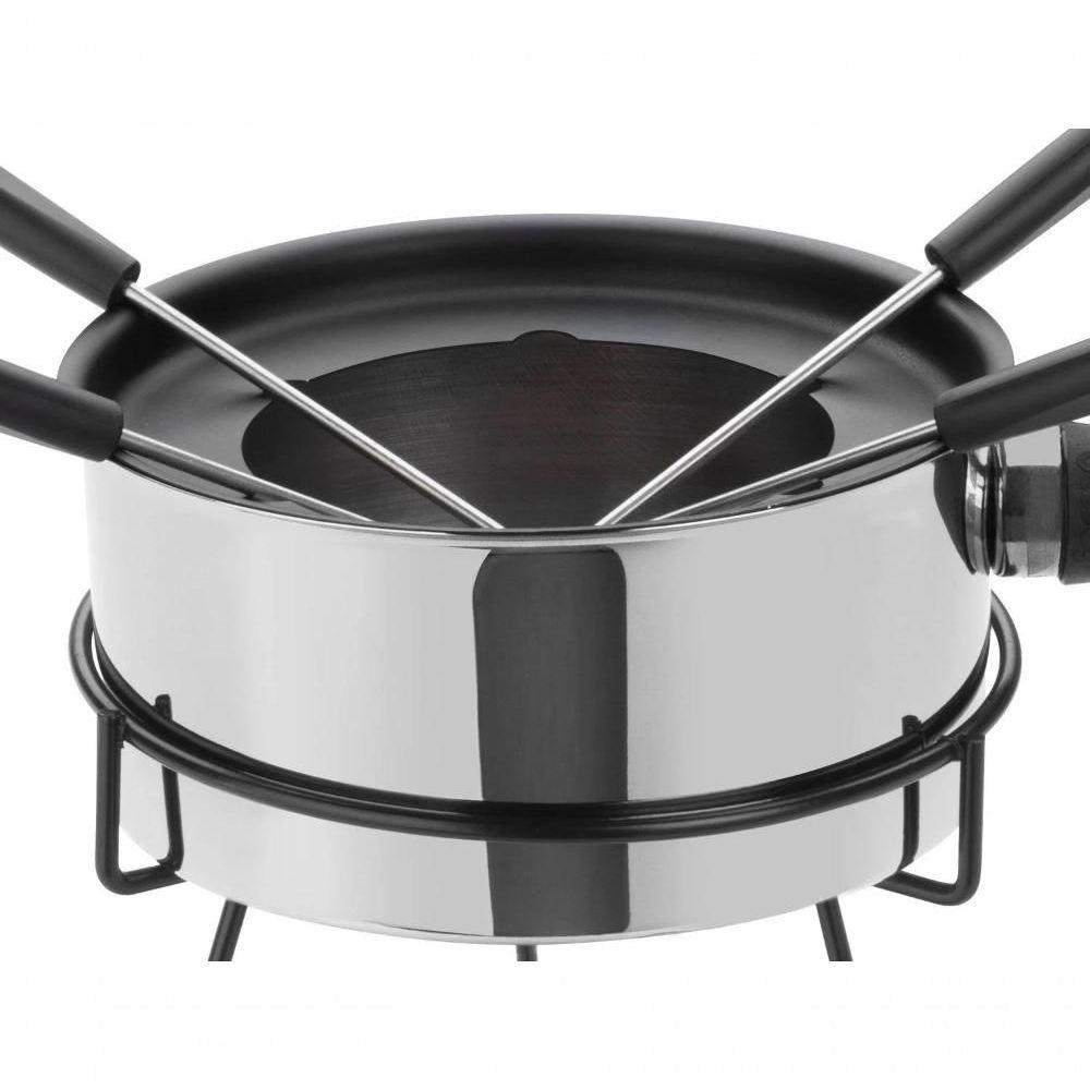Aparelho De Fondue 9 Peças Panela De Aço Inox 1 Litro Para Carne Conjunto Serviço Kit óleo - 6
