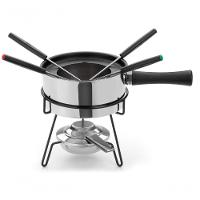 Aparelho De Fondue 9 Peças Panela De Aço Inox 1 Litro Para Carne Conjunto Serviço Kit óleo - 1