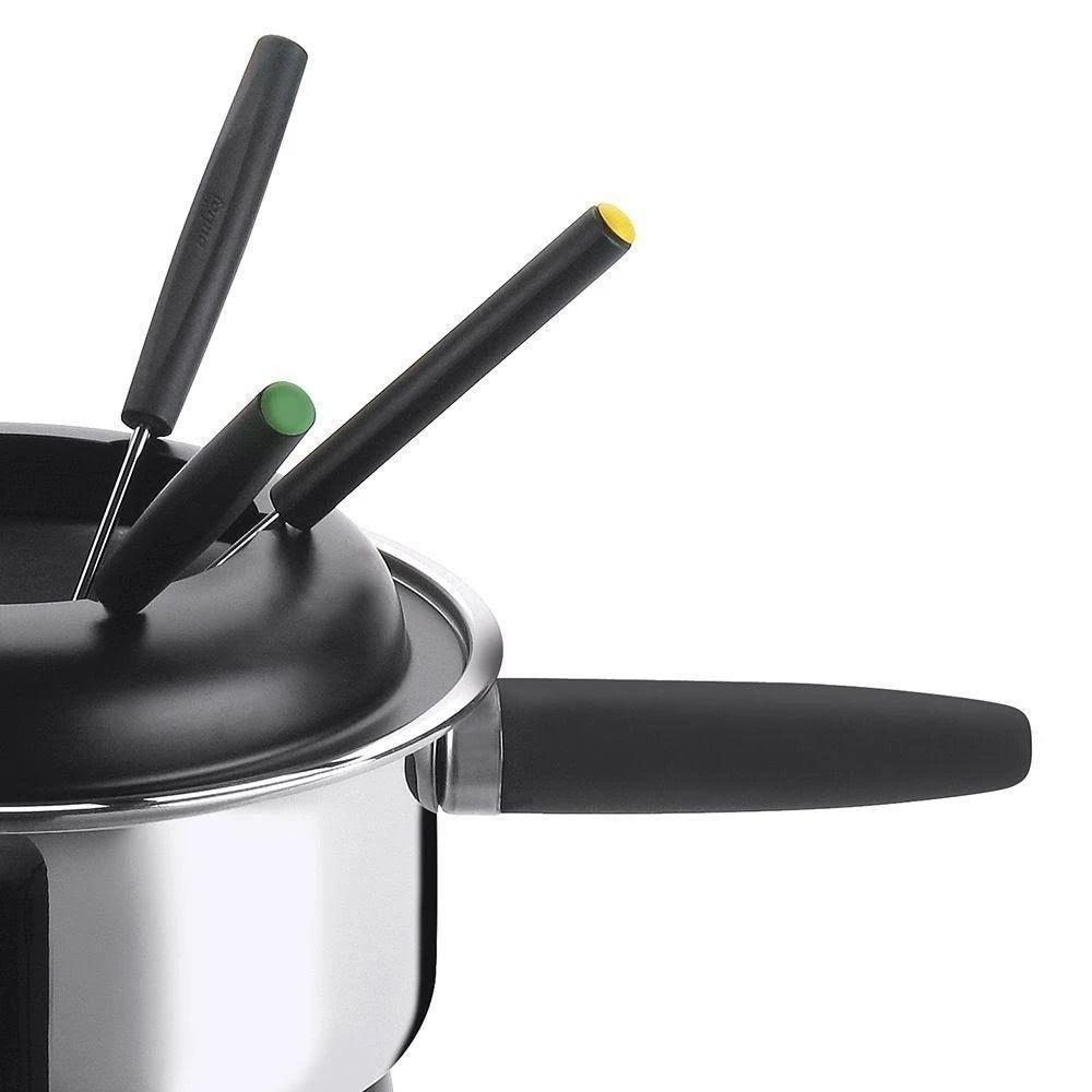 Aparelho De Fondue Lugano Panela Aço Inox 1,4 Litros Para Carnes óleo Kit Conjunto Serviço - 3