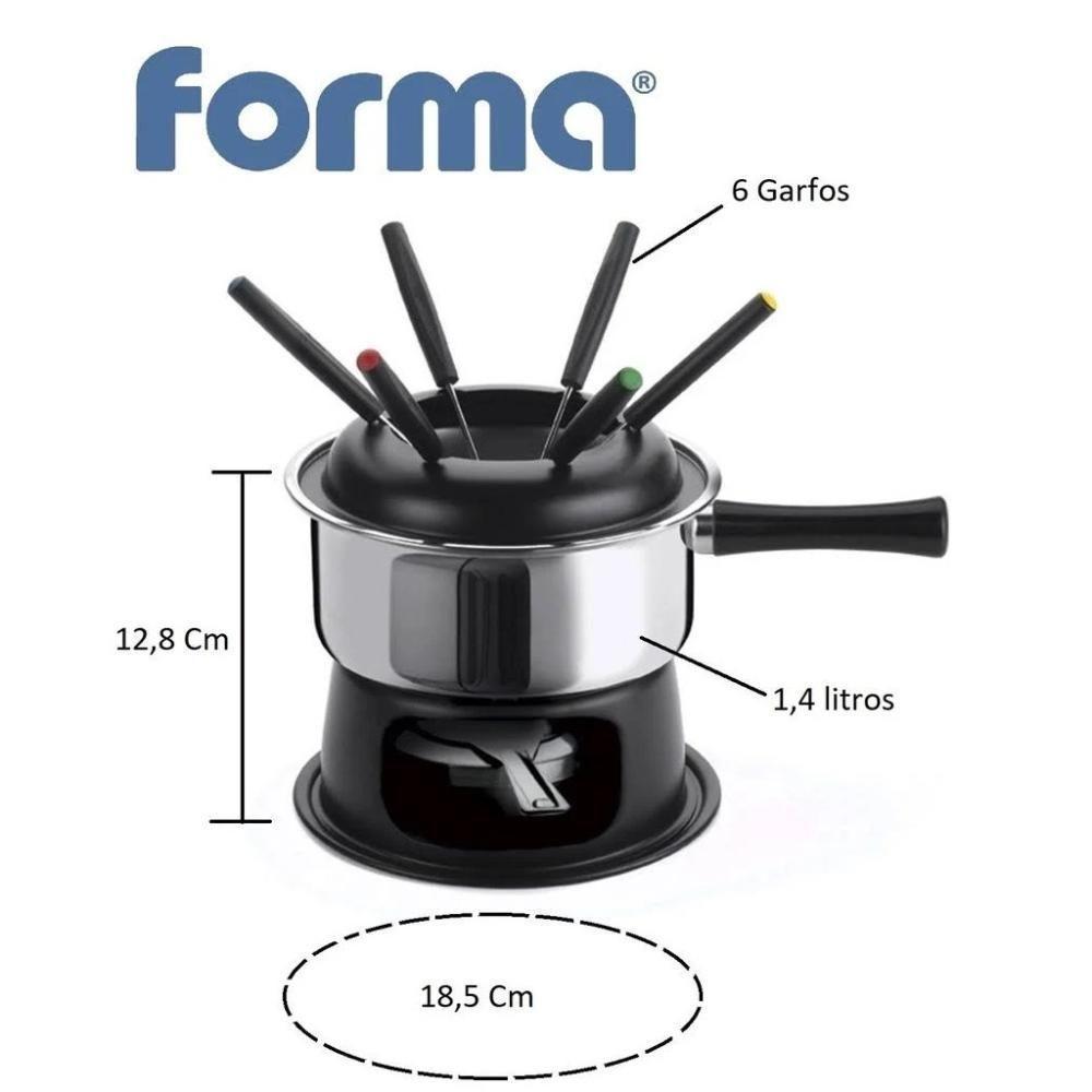 Aparelho De Fondue Lugano Panela Aço Inox 1,4 Litros Para Carnes óleo Kit Conjunto Serviço - 4
