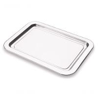 Bandeja Aço Inox Retangular 34x25 Cm Servir Casa Hospital Inoxidavel Higiene Aparador Multiuso - 1