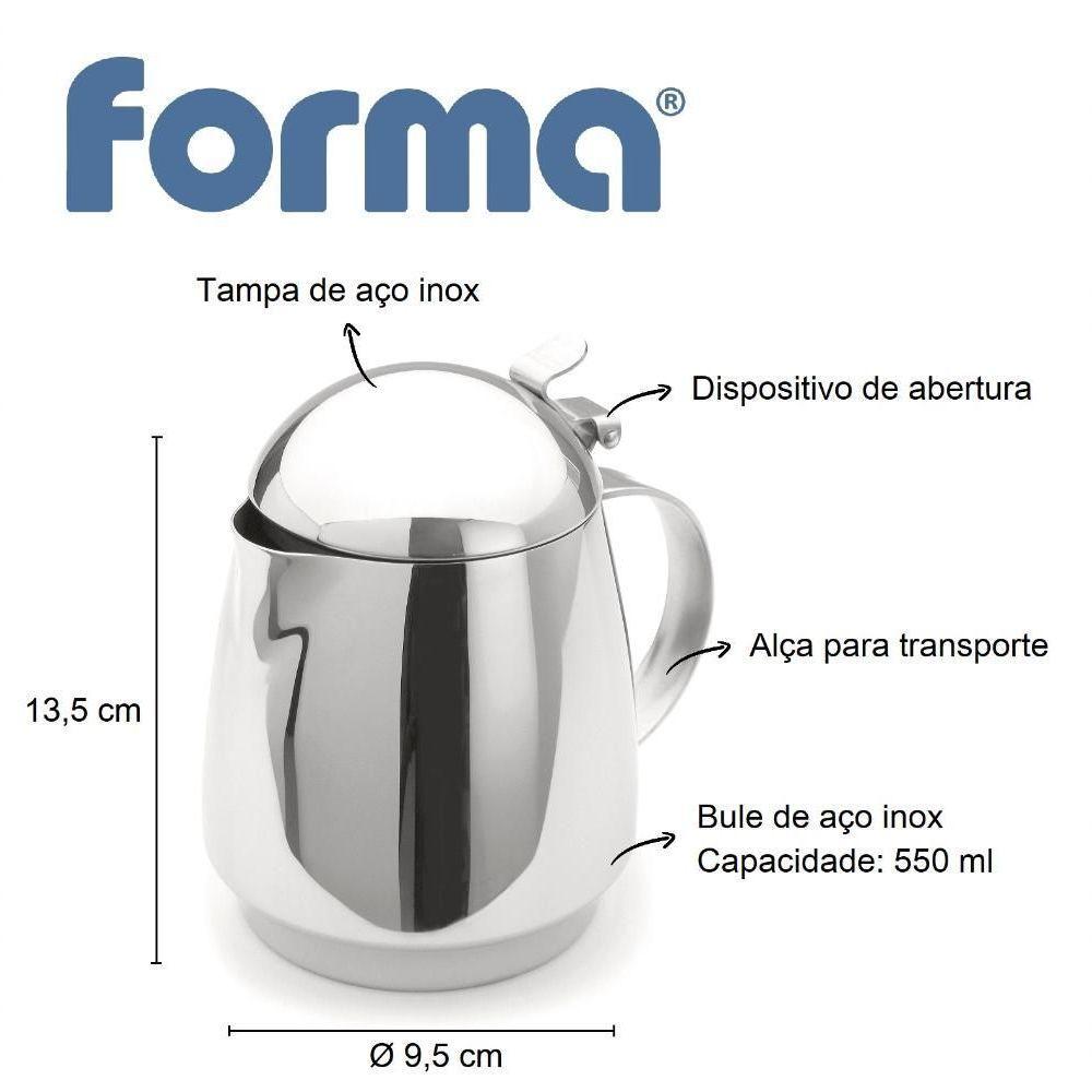 Bule De Aço Inox Com Tampa Alça 550ml Lyr Chá Café Leiteira - 2