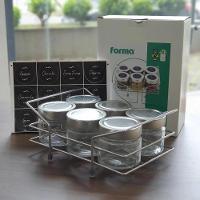 Kit Porta Condimentos Chá Temperos 6 Potes Vidro 195ml Acompanha Cartela Adesivos Para Identificar - 6