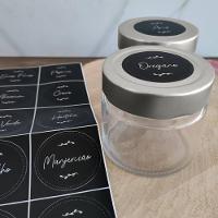 Kit Porta Condimentos Chá Temperos 6 Potes Vidro 195ml Acompanha Cartela Adesivos Para Identificar - 9