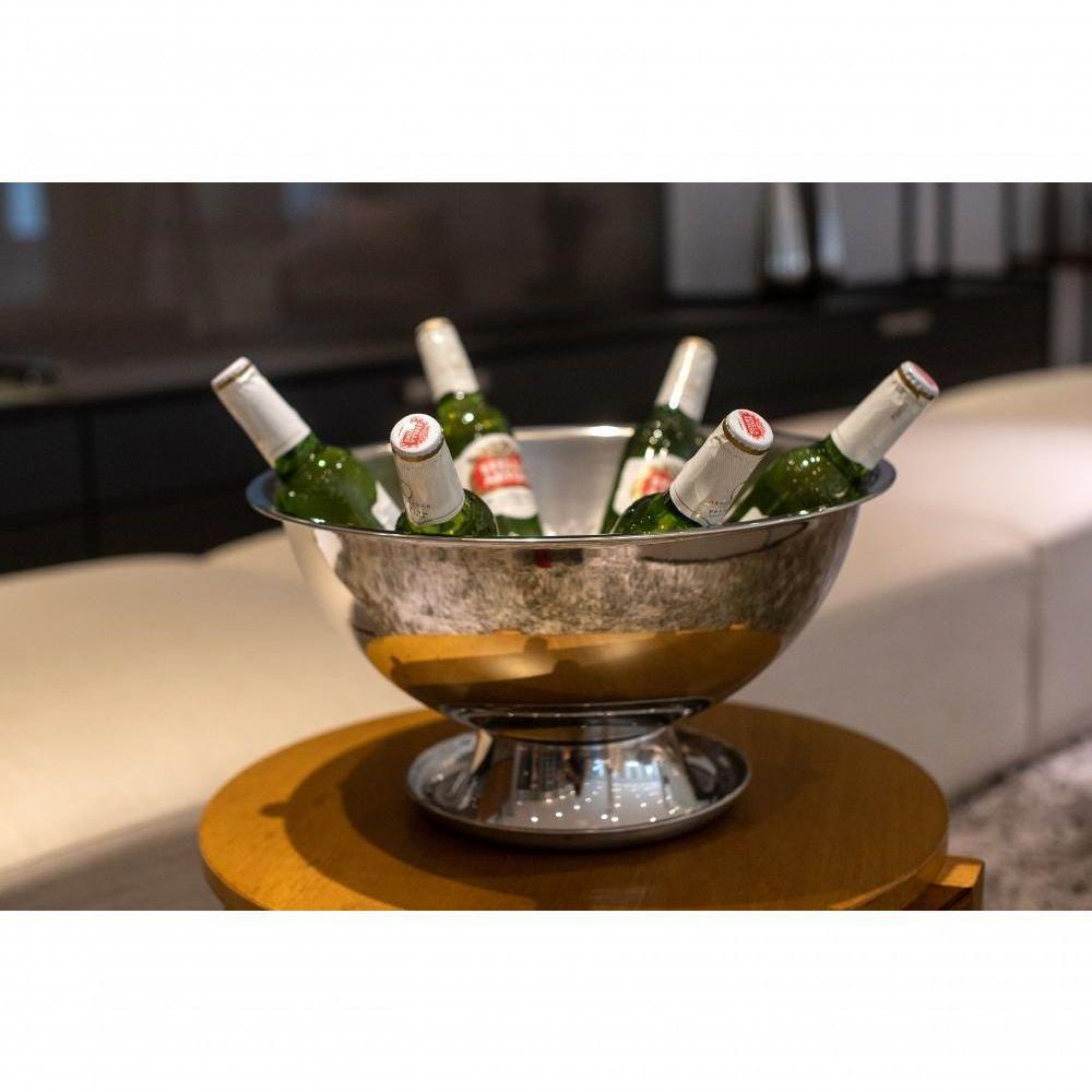 Champanheira Inox Grande 12,2 Litros Com Base Coletora De água Balde De Gelo Gigante Festas Eventos - 3