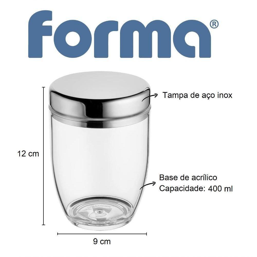 Pote Multiuso 400ml Vedação Tampa De Inox Cozinha Banheiro Hermetico Temperos Condimentos Algodão - 2