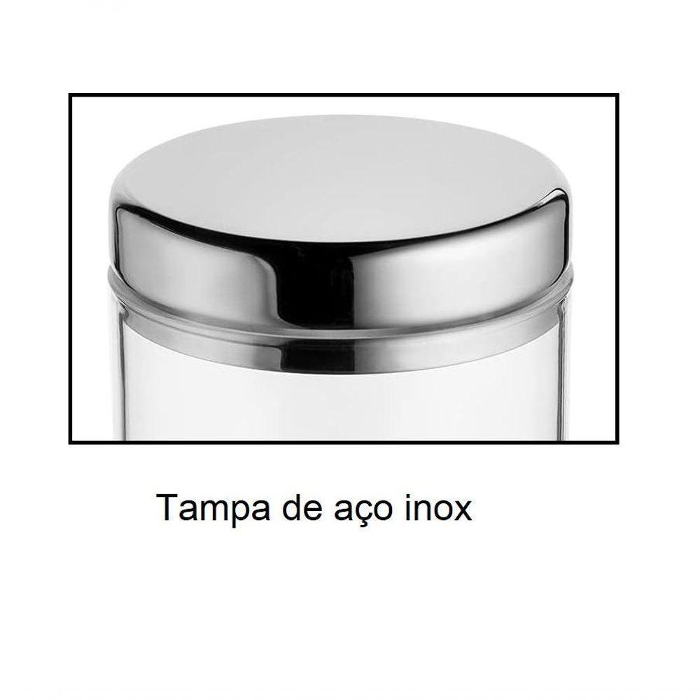 Pote Multiuso 400ml Vedação Tampa De Inox Cozinha Banheiro Hermetico Temperos Condimentos Algodão - 3