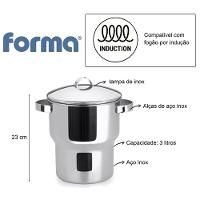 Panela Cuscuzeira De Indução Grande Aço Inox 3 Litros Aparelho Cuscuz Fogão Elétrico Indução - 6