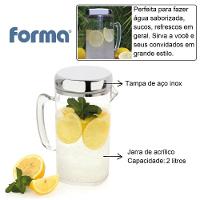 Jarra De Suco 2 Litros Com Tampa Inox água Saborizada Servir Mesa Refresco Bebidas Drinks Grande - 7