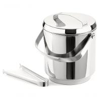 Balde De Gelo Inox Com Pegador Pinça 2,3 Litros Baldinho Container Interno Removível Para Guardar - 1