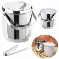 Balde De Gelo Inox Com Pegador Pinça 2,3 Litros Baldinho Container Interno Removível Para Guardar - 12