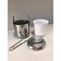 Balde De Gelo Inox Com Pegador Pinça 2,3 Litros Baldinho Container Interno Removível Para Guardar - 14