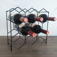 Adega De Mesa Bancada Vinho Garrafa Champanhe Colméia 8 Garrafas Acabamento Preto Bar Casa Cozinha - 11