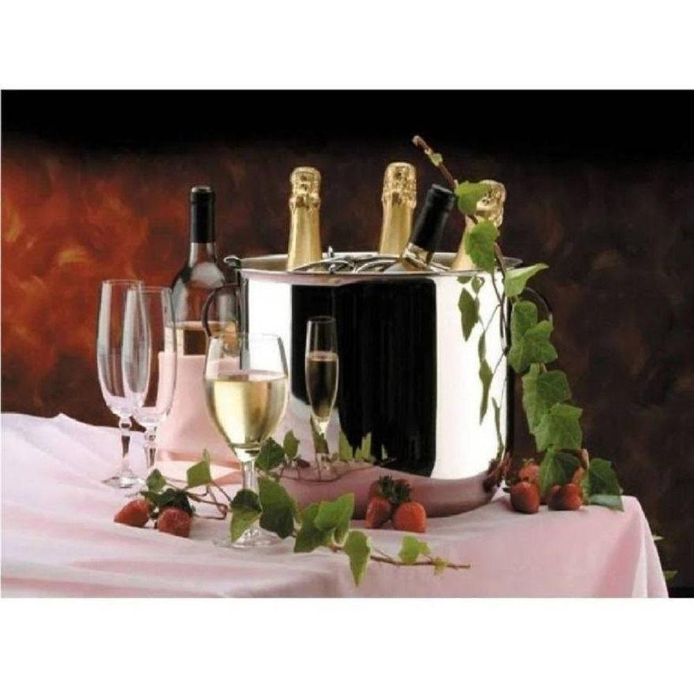 Champanheira Inox Com Separador Divisor Removível Para 3 Garrafas Balde De Gelo 6 Litros Bar Bebida - 4