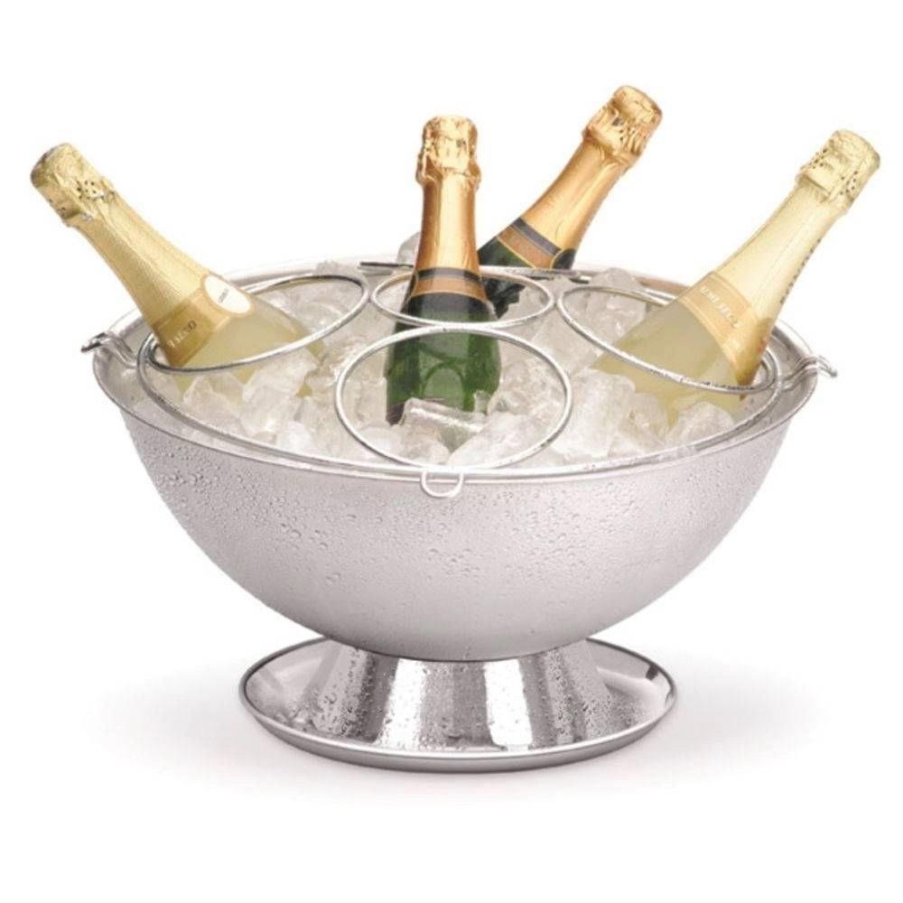 Champanheira Grande Inox 8 Litros Com Base Coletora De água Grelha Separadora Removível 5 Garrafas - 1