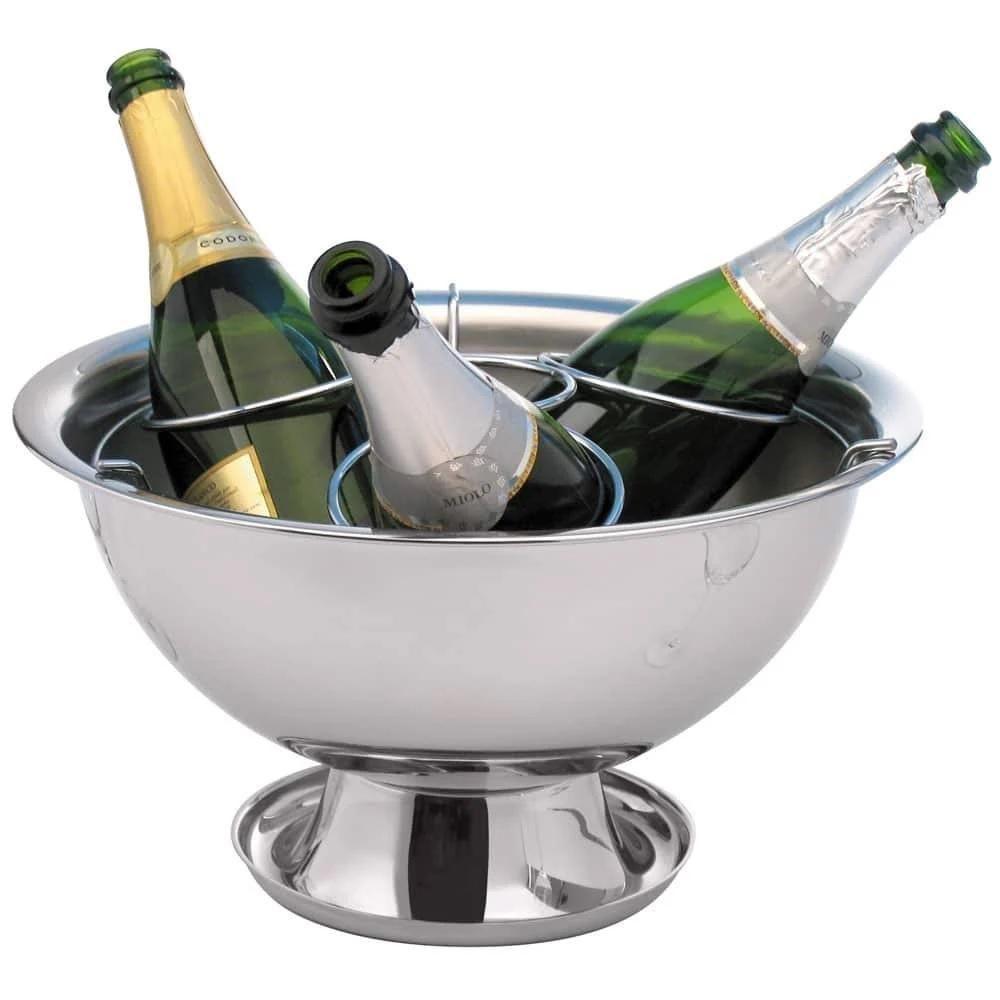Champanheira Grande Inox 8 Litros Com Base Coletora De água Grelha Separadora Removível 5 Garrafas - 3