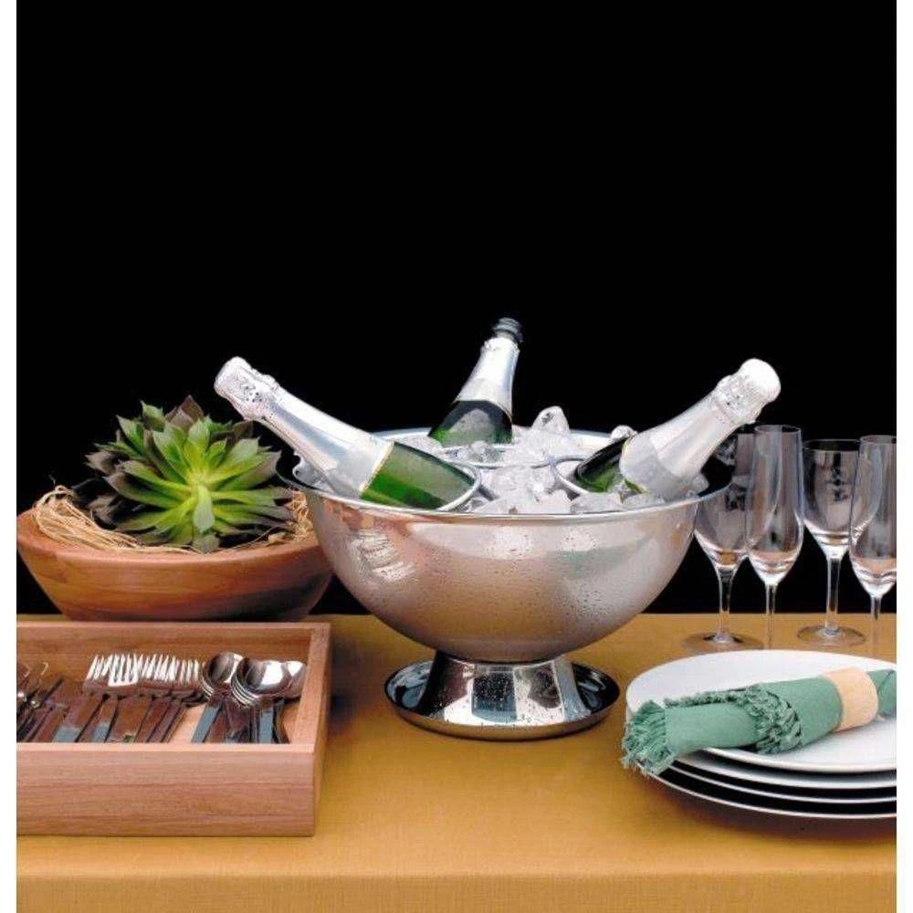 Champanheira Grande Inox 8 Litros Com Base Coletora De água Grelha Separadora Removível 5 Garrafas - 4