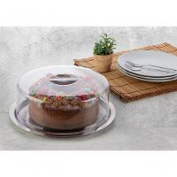 Boleira Prato Para Bolo Pop Base Aço Inox Com Cúpula Tampa - 2